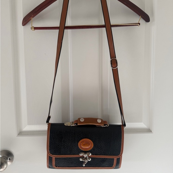 Dooney & Bourke Black and Tan Crossbody Bag - Picture 1 of 6